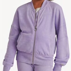 Justice Lilac Soft Fleece Zip-Up Jacket Girls Small